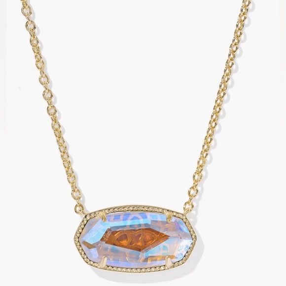 Kendra Scott Jewelry - Kendra Scott Elisa Gold Statement Short Pendant Necklace in Dichroic Glass